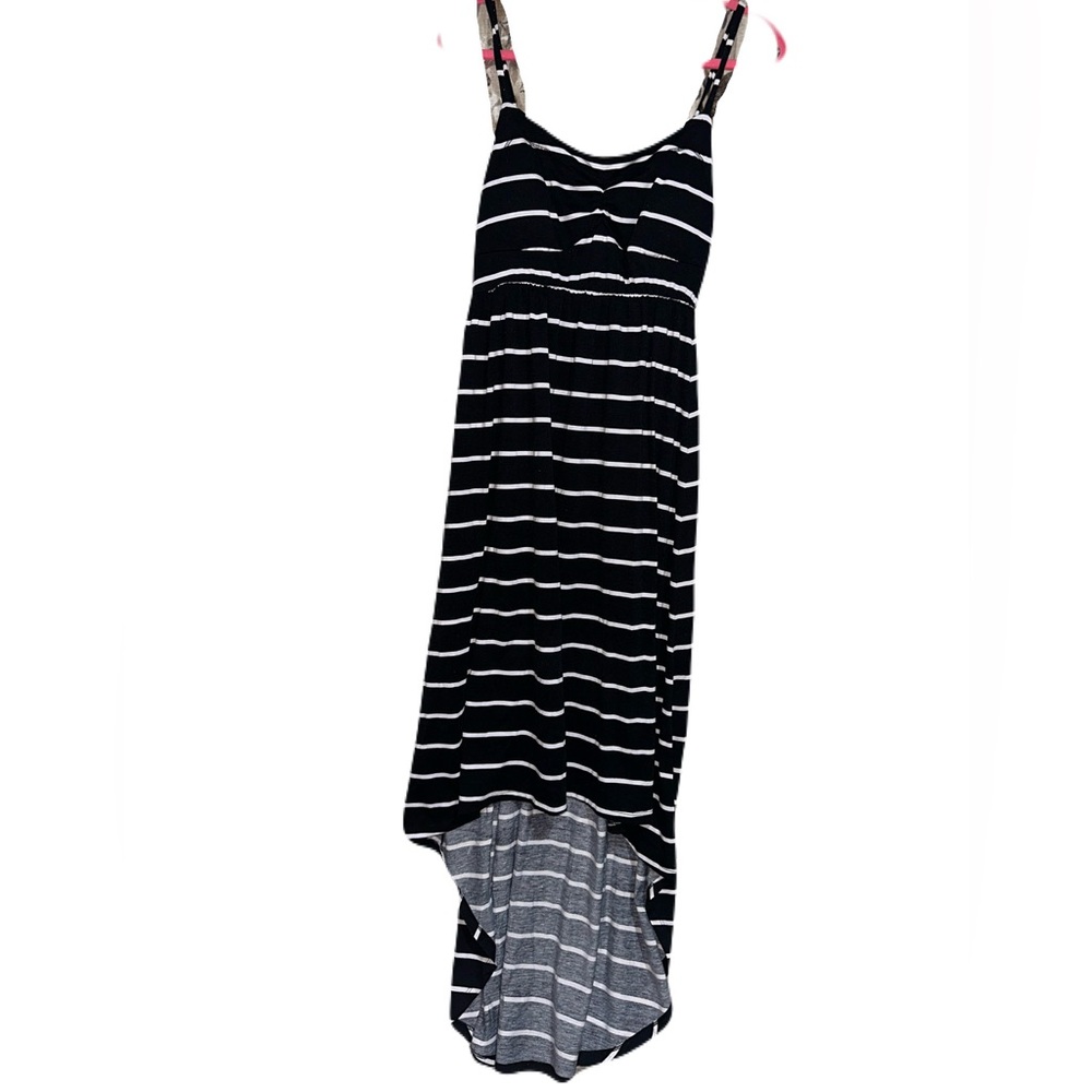 Black and White Striped Maxi Dress, Size Large